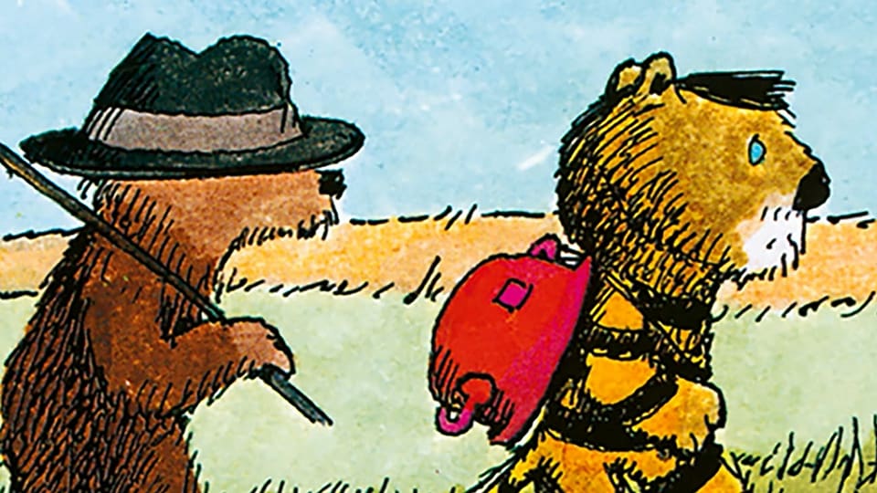 Illustration eines Bären und eines Tigers