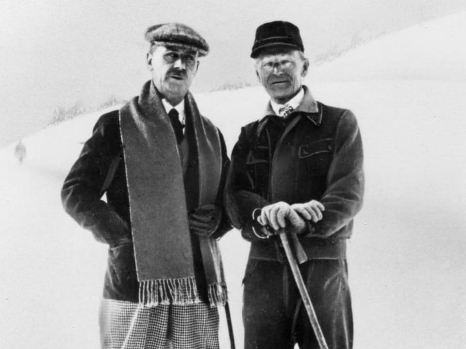 Historisches Bild: Thomas Mann und Hermann Hesse in Davos.