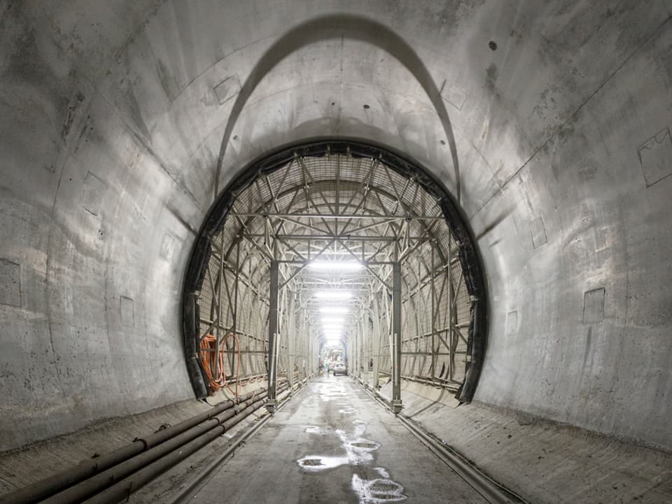 Baustelle im Monte-Ceneri-Tunnel.