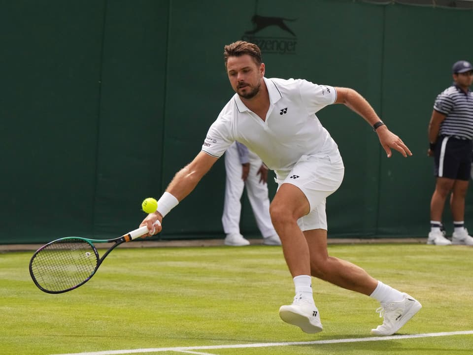 Stan Wawrinka in der Wimbledon-Partie gegen Tomas Martin Etcheverry.