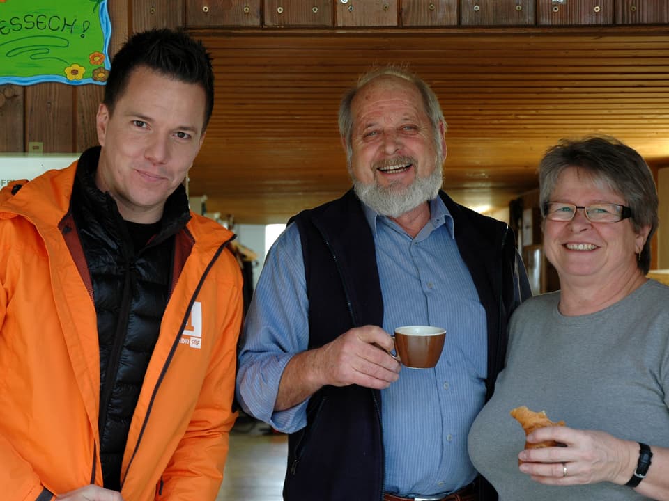 Sven Epiney mit Daniel und Rita Windisch.