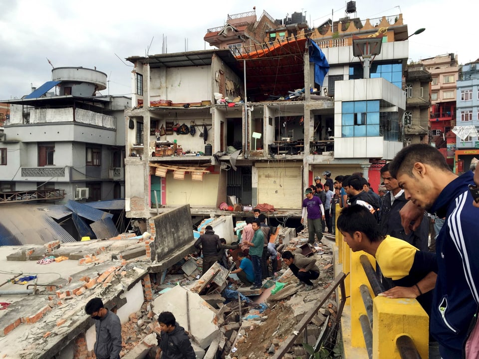 Zerstörte Wohnhäuser in Kathmandu