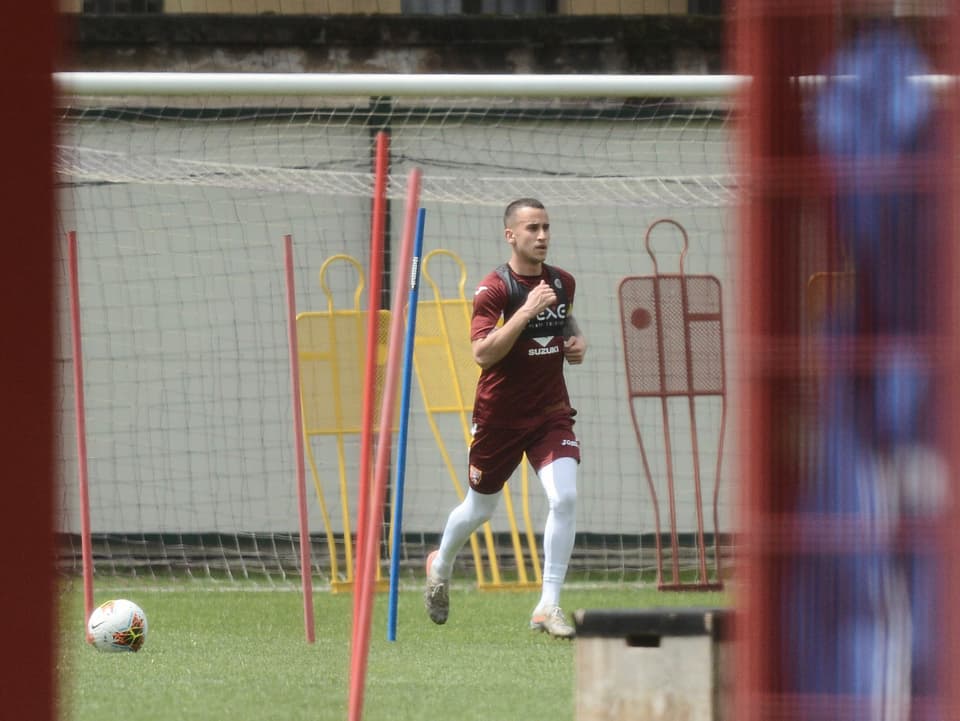 Ein Spieler des FC Torino bei einer Einheit.