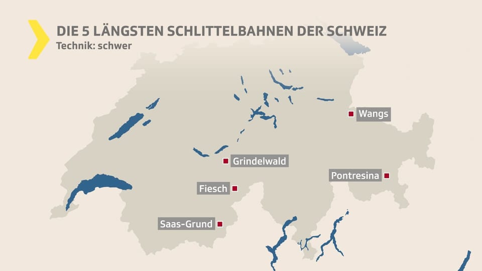 Die 5 Orte auf einer Karte