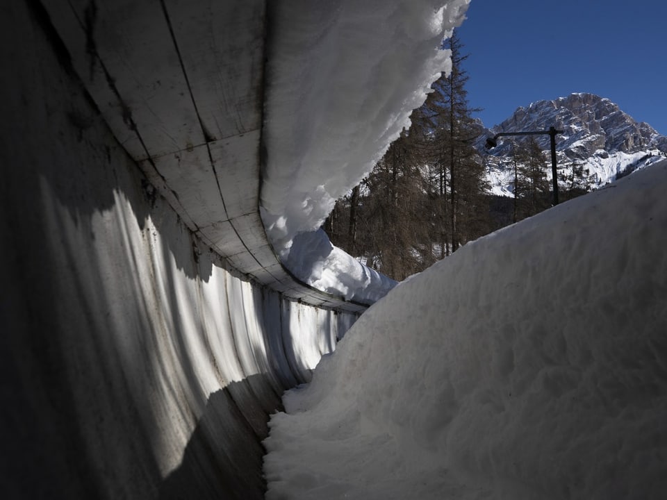 Blick auf den Eiskanal in Cortina d'Ampezzo.