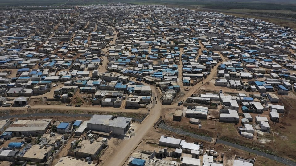 Luftaufnahme eines Flüchtlingscamps in Syrien