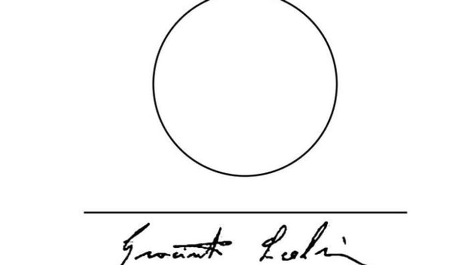 Ein Kreis, ein waagerechter Strich und eine Unterschrift: das gab Scelsi ab, wenn ihn jemand fotografieren wollte.
