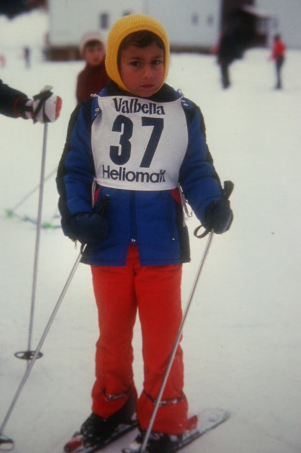 Sven B. bei seinem ersten Skirennen - sichtlich nervös.