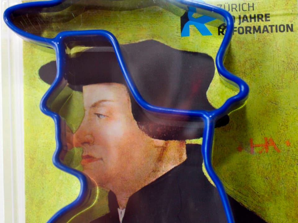 Reformator Zwingli in Form einer Backform