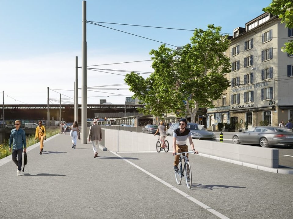 Velofahrerinnen und Velofahrer können schon bald in einem Tunnel unter dem Zürcher Hauptbahnhof fahren.