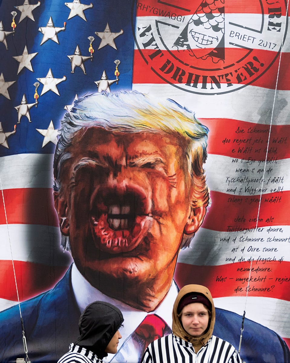 Grosse Klappe, keine Nase: Donald Trump an der Basler Fasnacht.