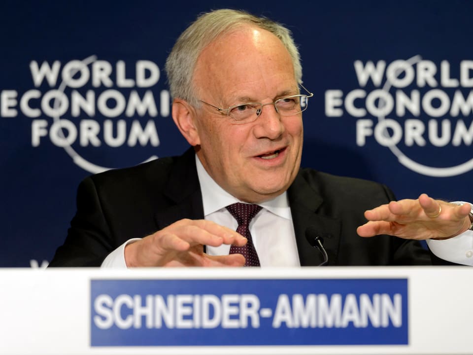 Bundesrat Johann Schneider-Ammann während einer Rede am Weltwirtschaftsforum.