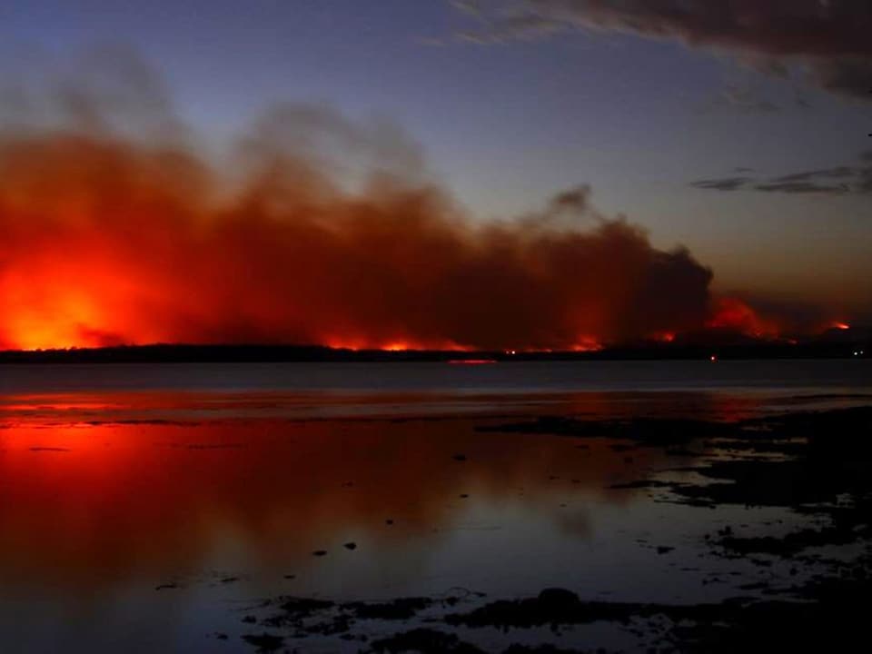 Feuerfront in Australien am Horizont (keystone)