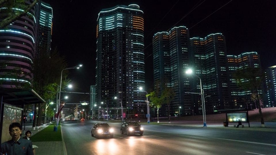 Nachts unterwegs in Pjöngjang