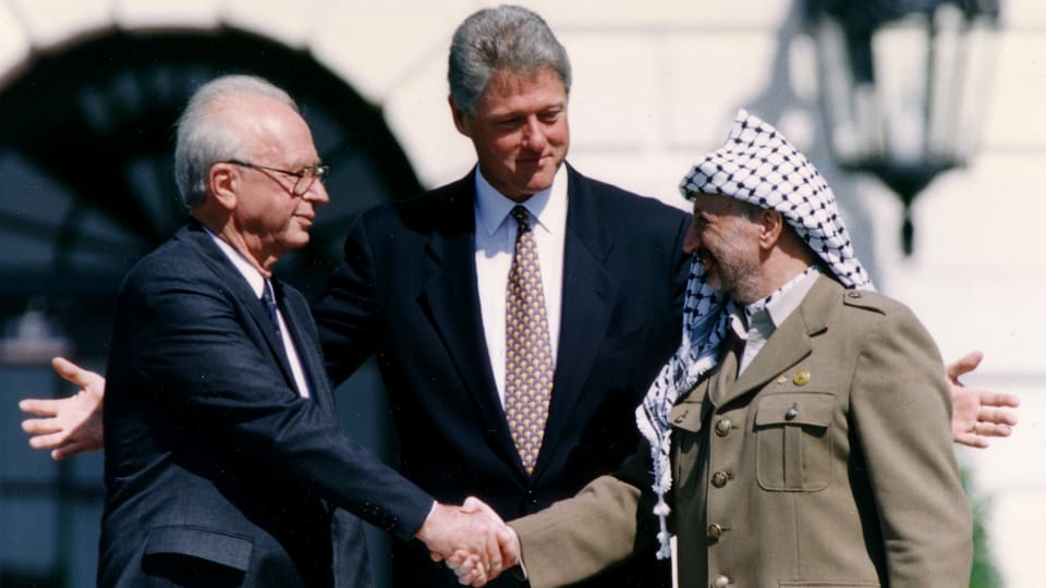 Rabin, Clinton, Arafat.