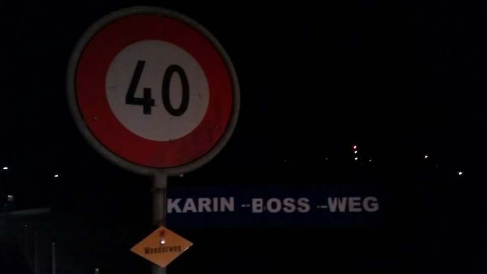 Strassenschild: Karin-Boss-Weg