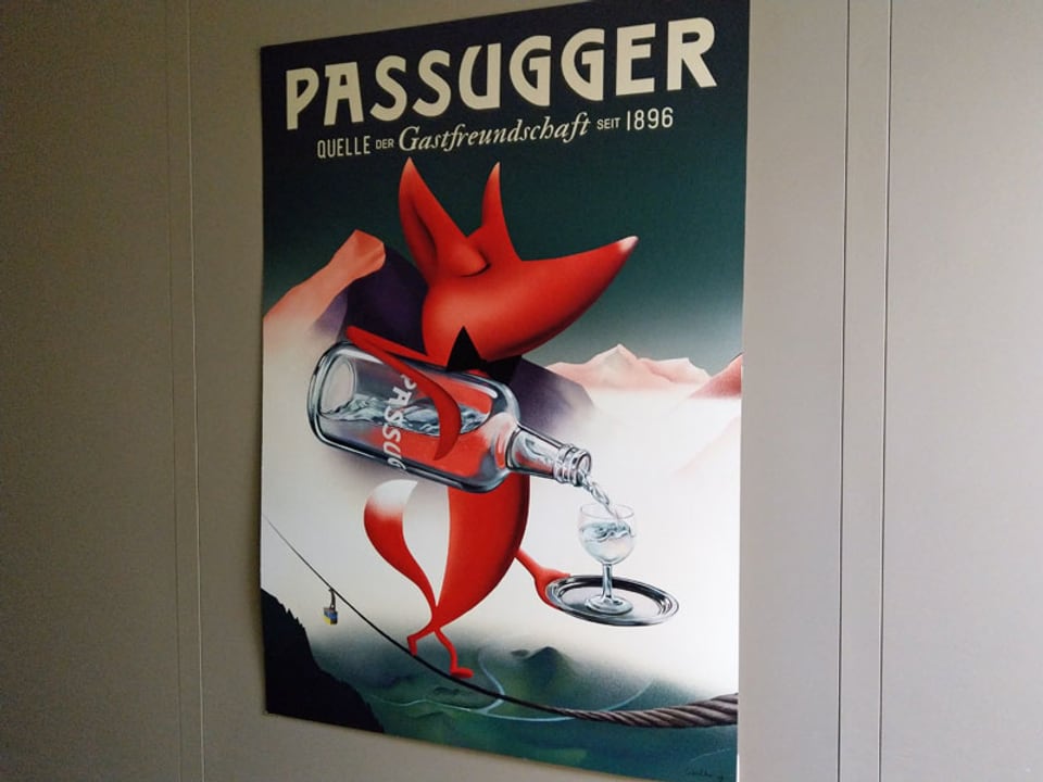 Altes Werbeplakat von Passugger-Mineralwasser.