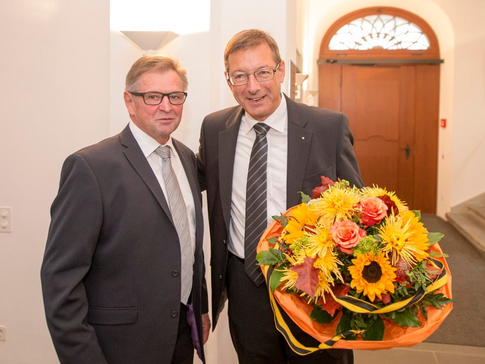 Neu gewählte Ständeräte Isidor Baumann und Josef Dittli. 