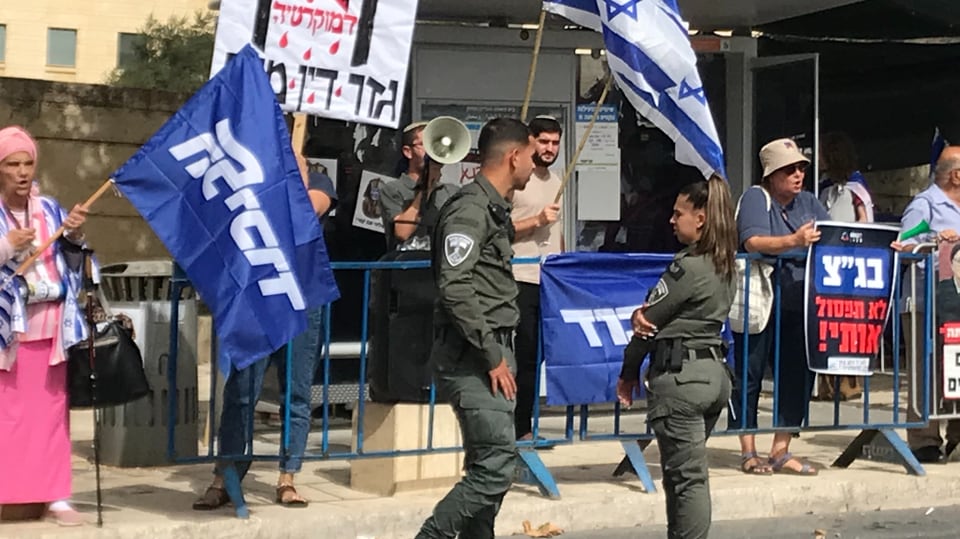 Proteste am obersten Gericht in Jerusalem am 12.09.2023.