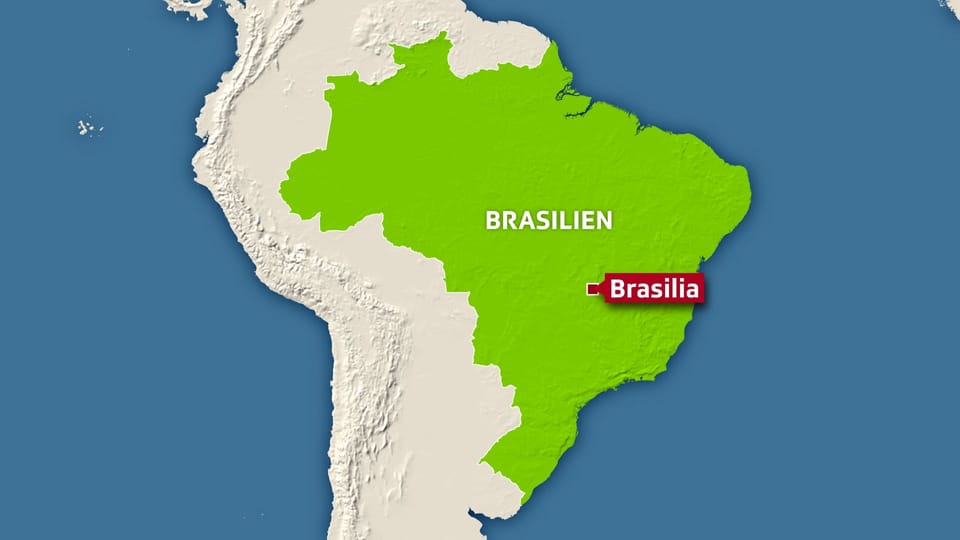 Karte Brasiliens, Hauptstadt Brasilia markiert