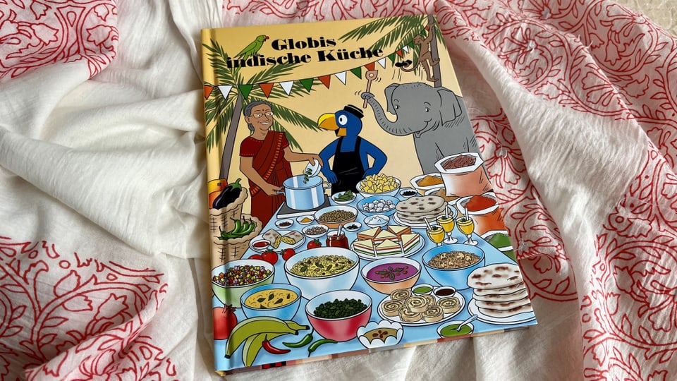 Das Covers des Globi Kochbuchs «Globis indische Küche»».