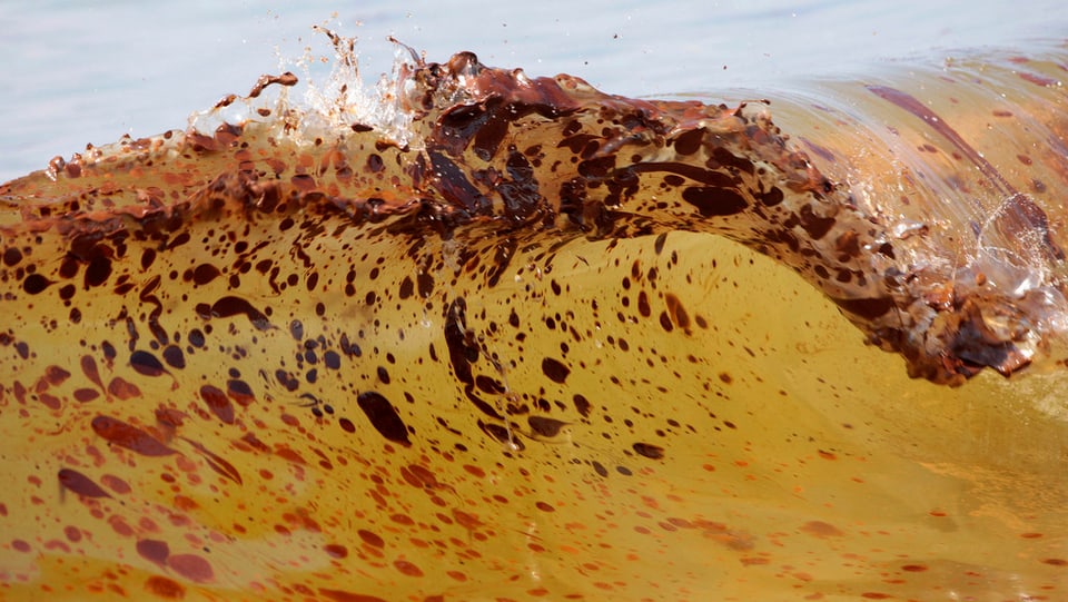 Eine Welle mit Ölresten.