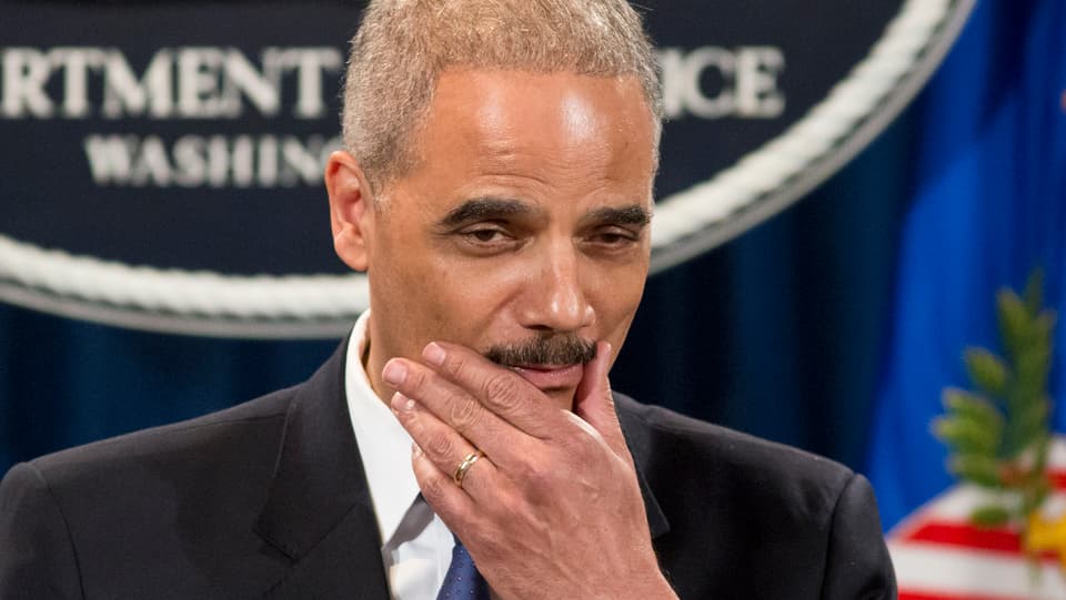 Eric Holder bei einer Medienkonferenz.