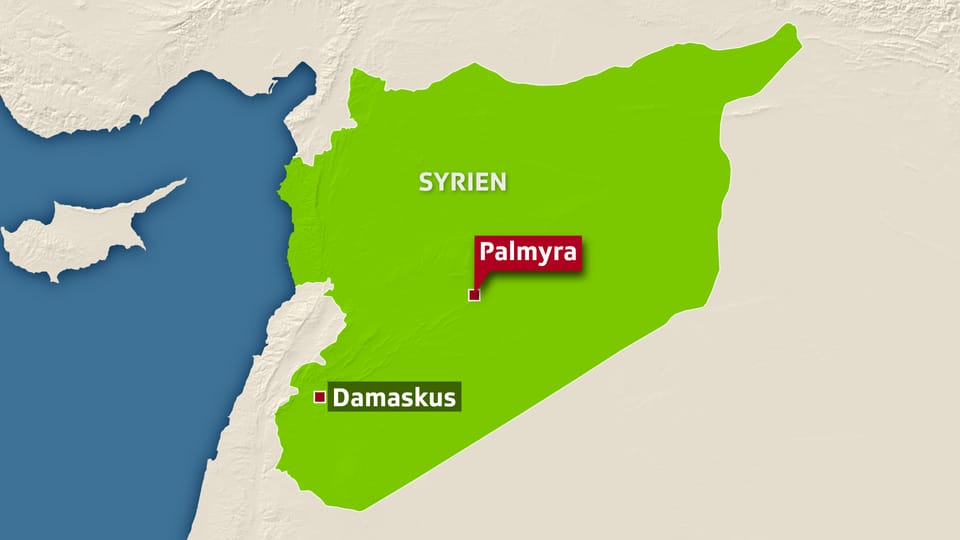 Karte von Syrien mit Palmyra.