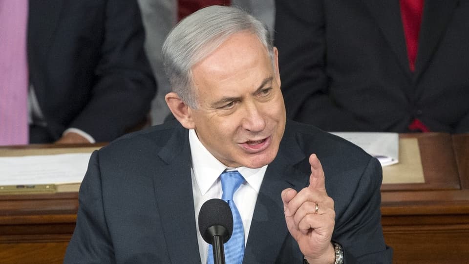 Israelischer Premierminister Benjamin Netanyahu spricht.