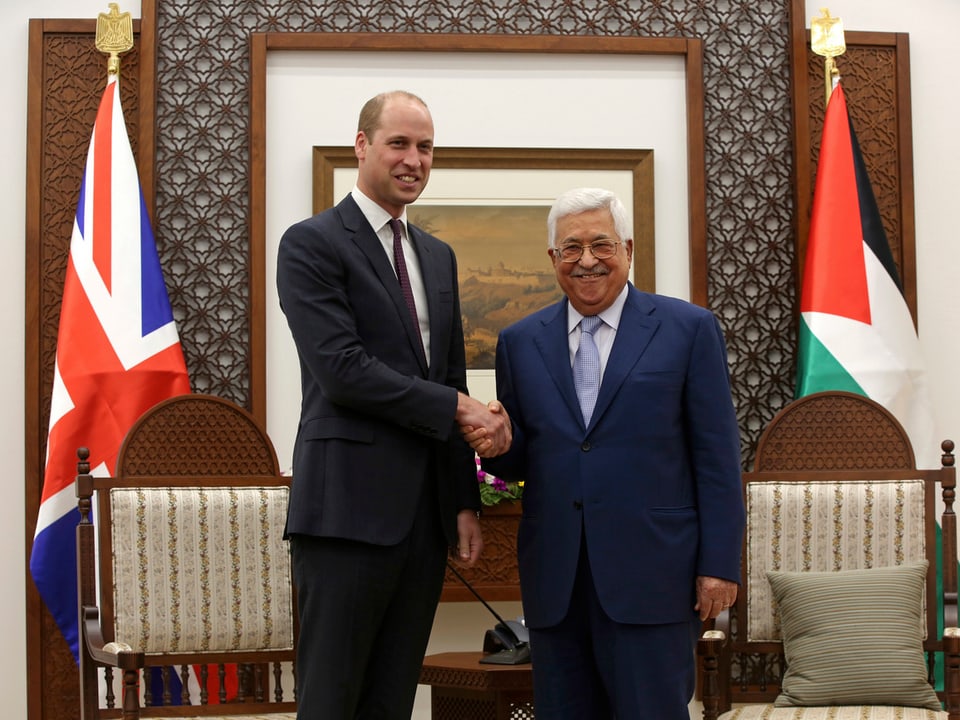 Am Mittwoch kam der Herzog von Cambridge in Ramallah mit Palästinenserpräsident Mahmoud Abbas zusammen.