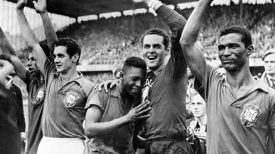 Pelé in Tränen nach dem WM-Final 1958.
