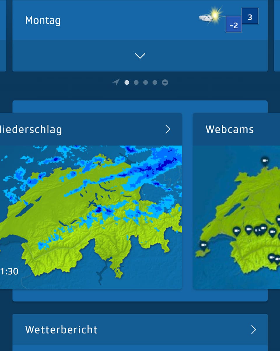 Ein Screenshot der App zeigt den Radar.