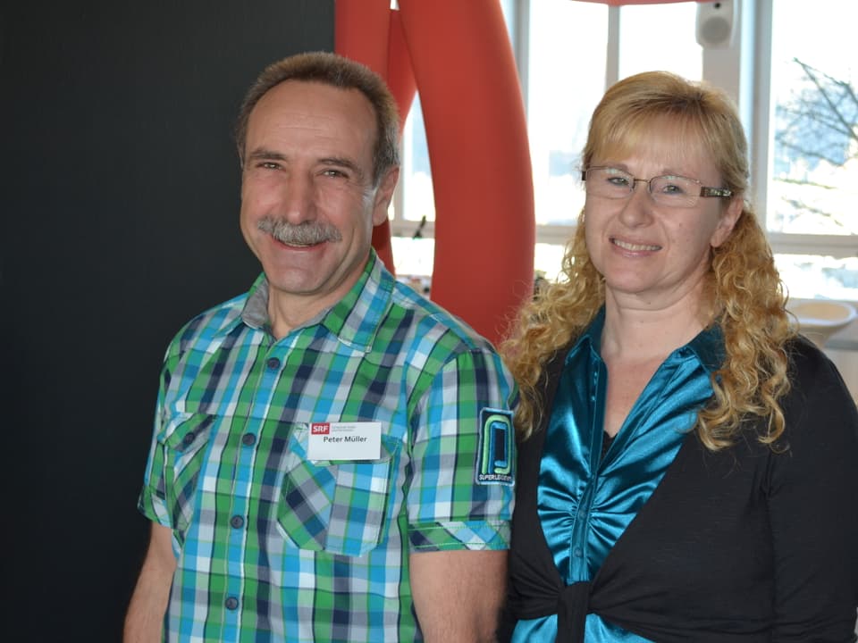 Peter Müller mit Ehefrau Renate im Studio von Radio SRF 1.