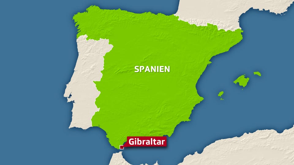 Karte von Spanien mit Gibraltar
