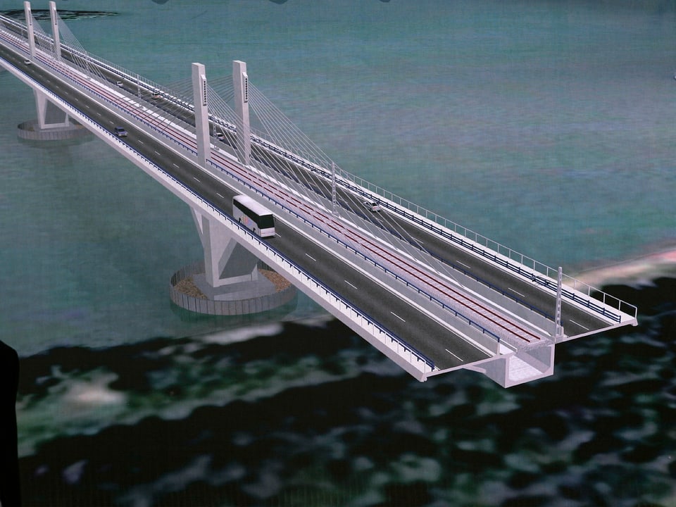 Model der Donaubrücke.