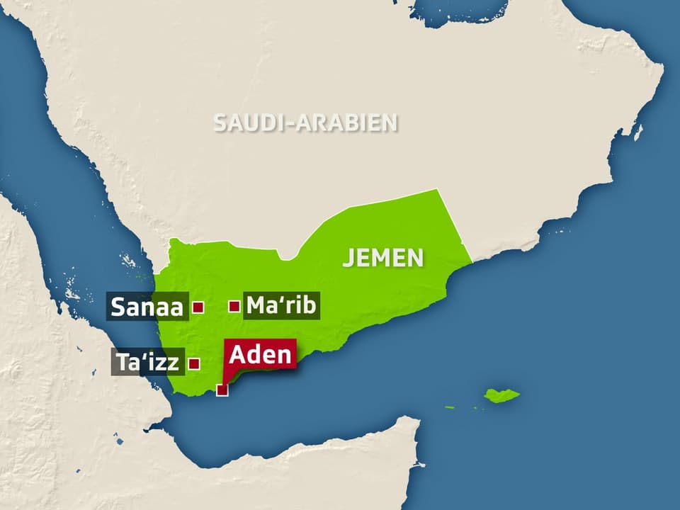 Eine Karte von Jemen