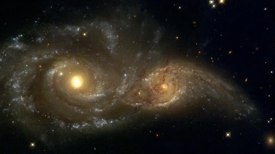 Die beiden Spiralgalaxien NGC 2207 und IC 2163