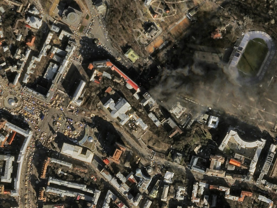 Satellitenbild vom Stadtzentrum Kiew.