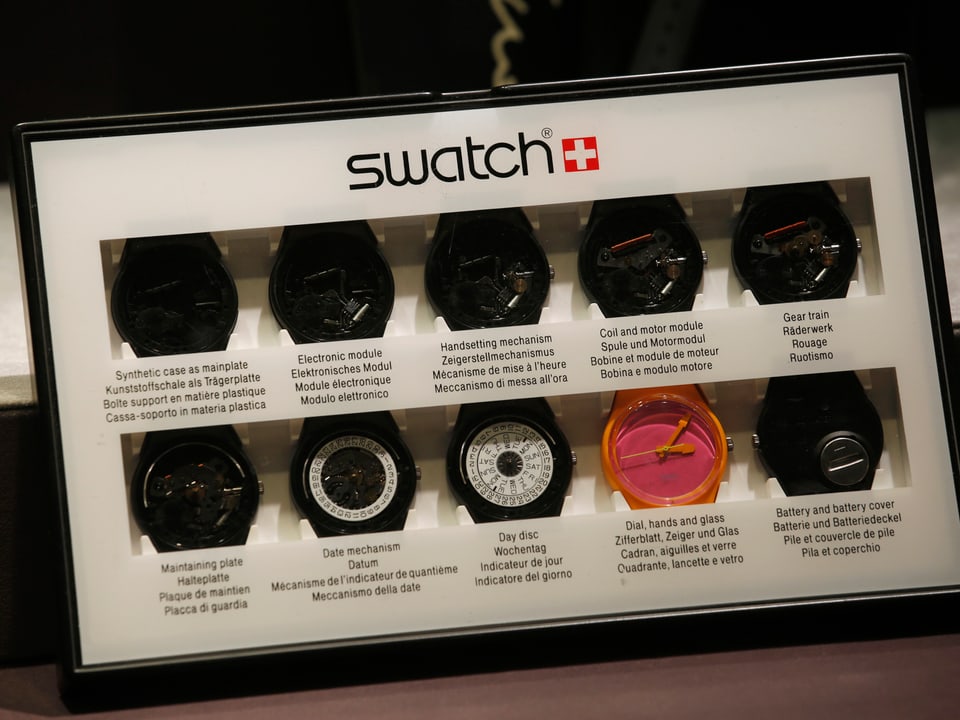 Uhren von Swatch in einer Box