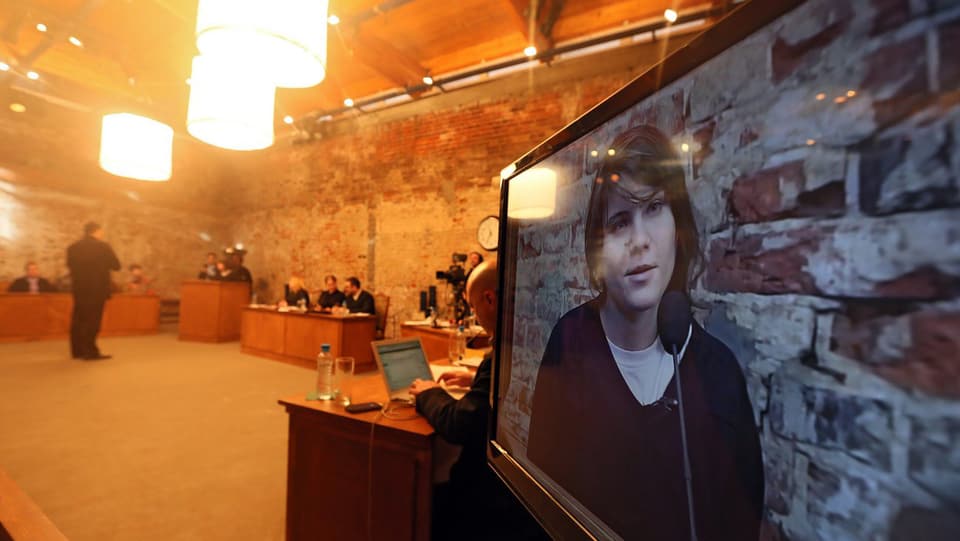 Das «Pussy Riot»-Bandmitglied Yekaterina Samutsevich während einer Videoaufnahme in Raus «Moskauer Prozesse».