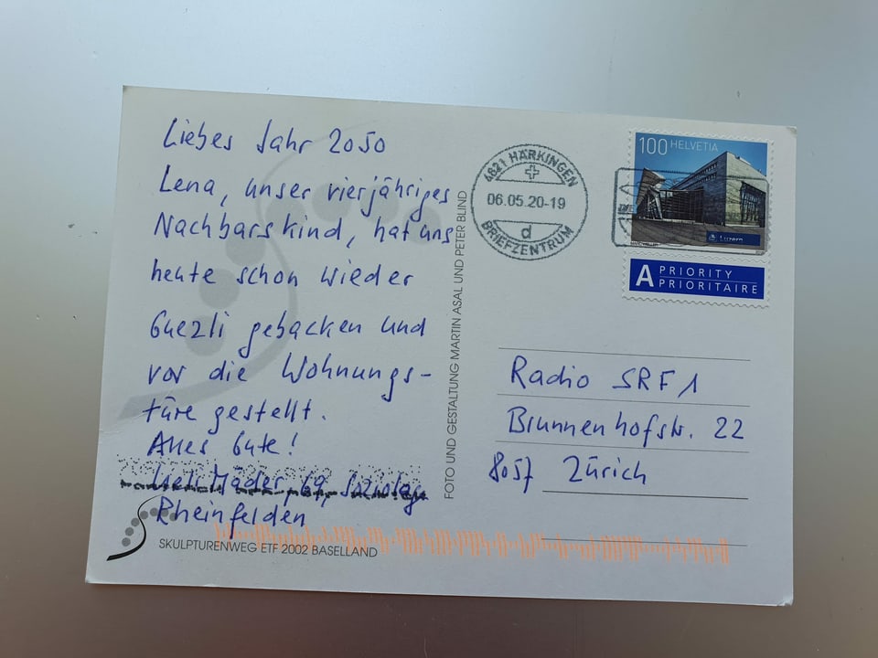Postkarte von Ueli Mäder (69), Soziologe aus Rheinfelden.