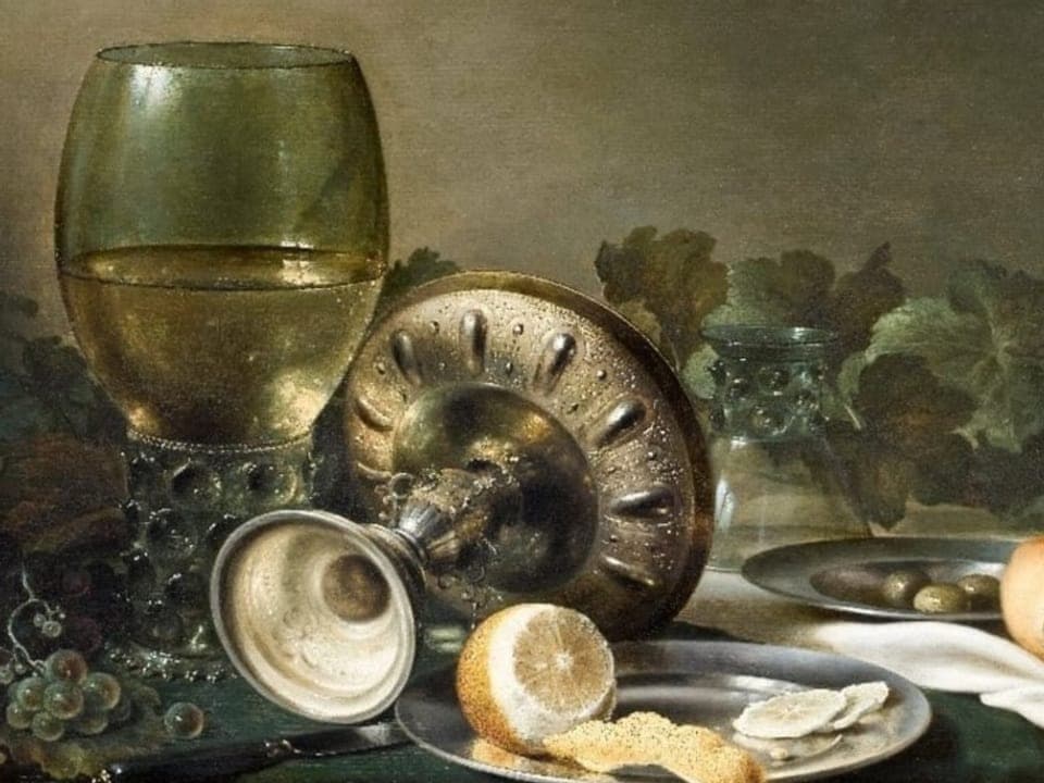 Niederländisches Stillleben mit verschiedenen Gegenständen auf einem Tisch
