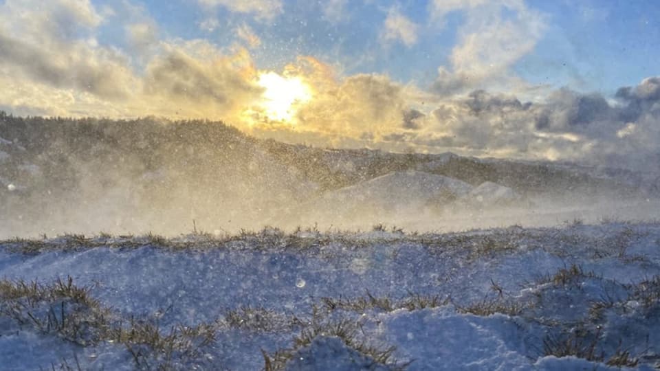 Winter auf der Lüderenalp Die Bise blässt auf der Lüderenalp und lässt den Schnee aufwirbeln