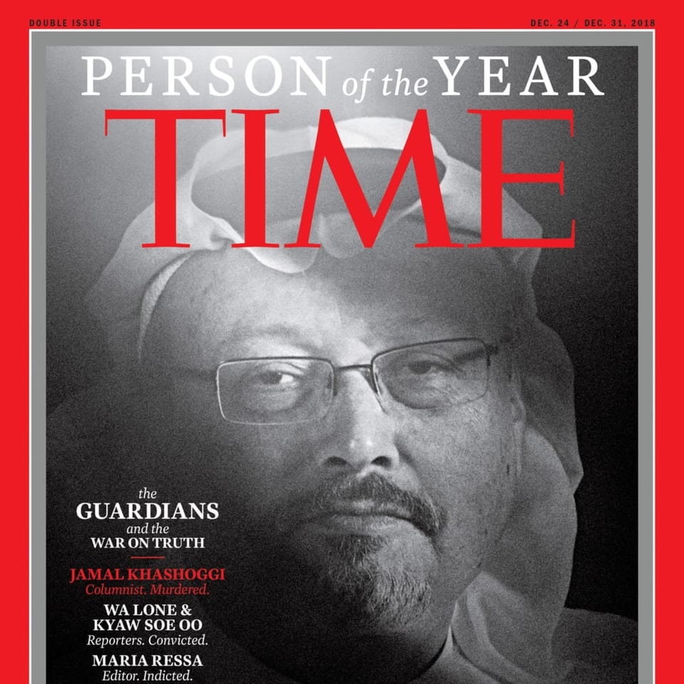 Frontseite des Time-Magazine mit Jamal Kashoggi