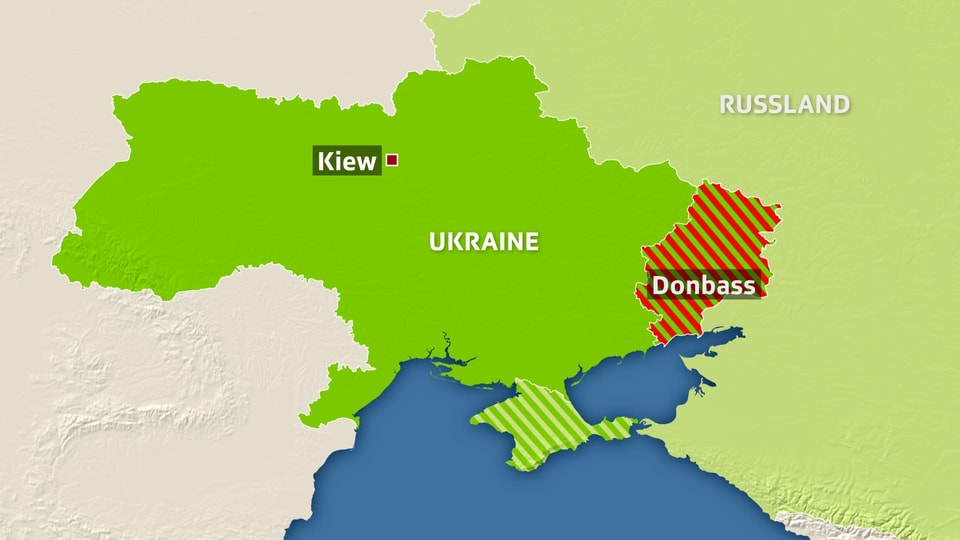 Der Donbass im Osten der Ukraine.
