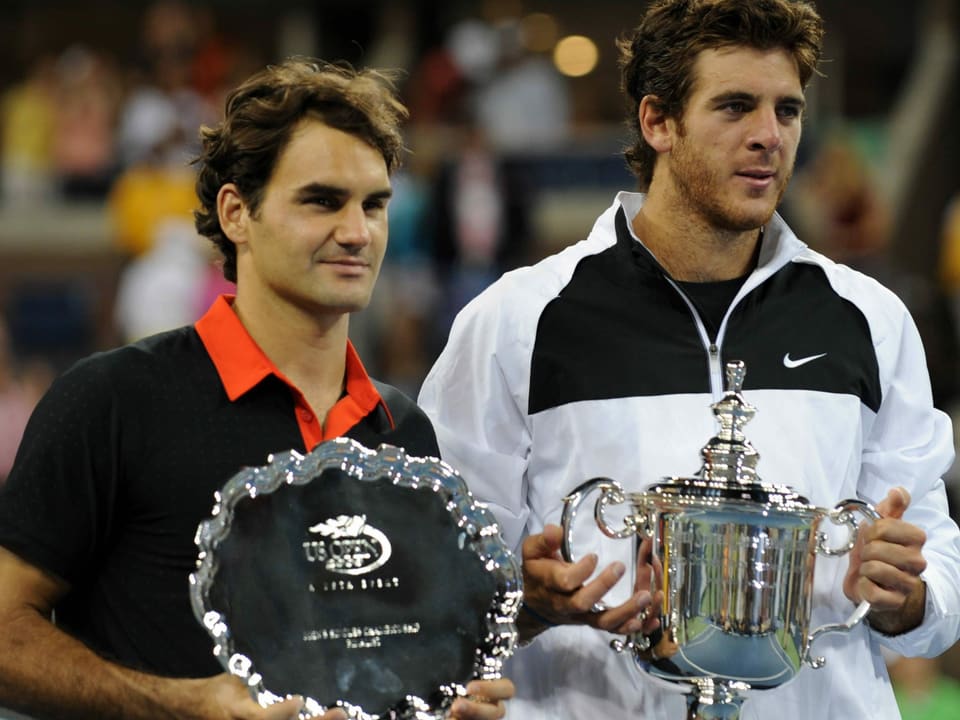 Juan Martin Del Potro bezwingt 2009 im Final der US Open Roger Federer.