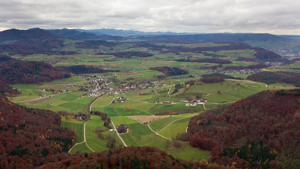 Luftaufnahme der Region Bözberg.