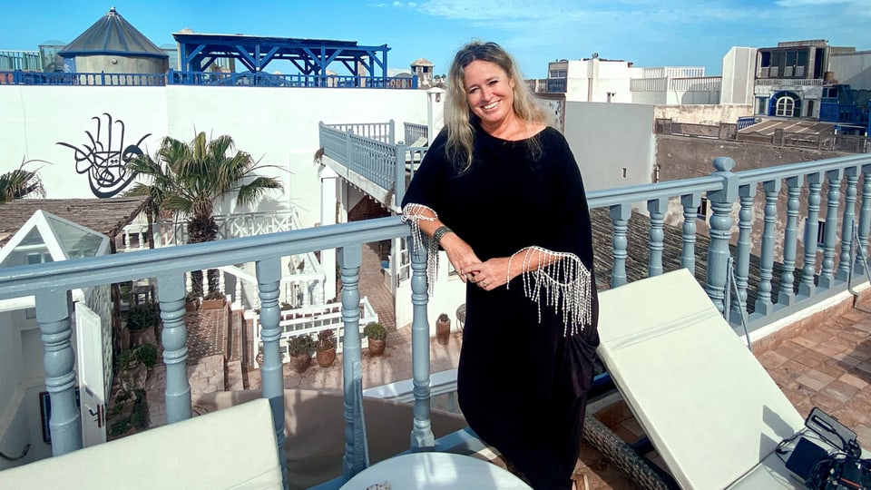 Nicole in ihrem ersten Hotel in Marokko 