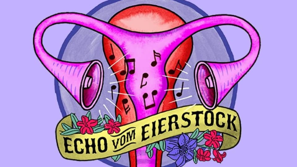 Gezeichnetes Logo «Echo vom Eierstock»
