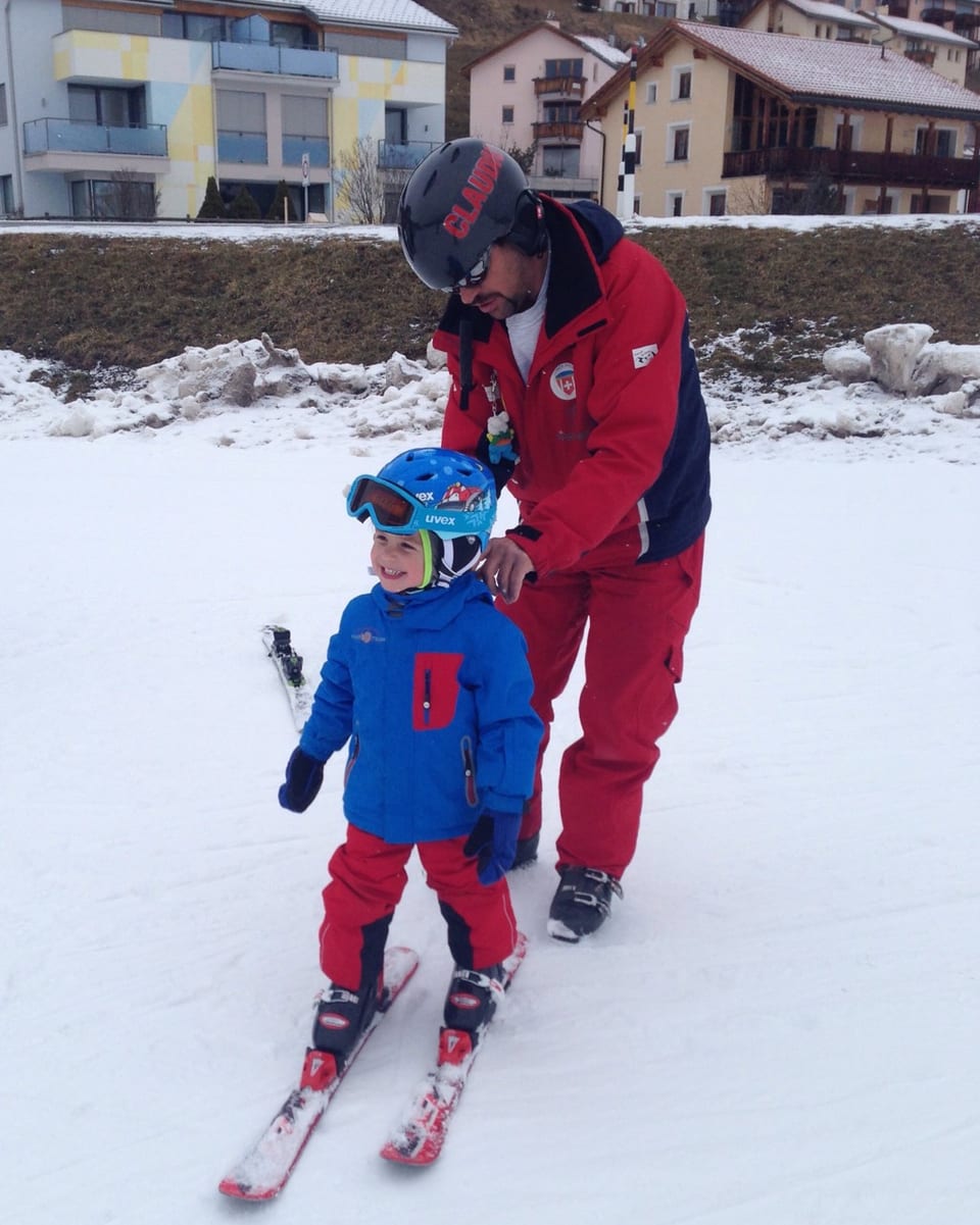 De 3-jährig Marc bi sinre erschte Skisaison.